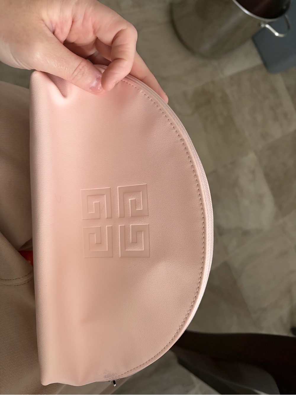 Givenchy Light Pink Semi-Circle Cosmetic Pouch